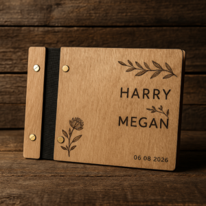 Wooden Cover Guest Book