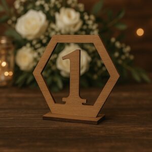Hex Wooden Table Numbers
